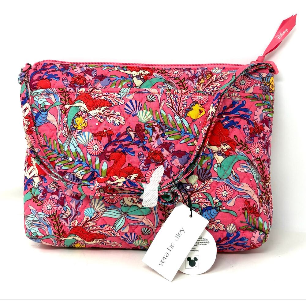 Vera Bradley Ariel’s Pink Lagoon Large Hipster Mermaid Sebastian Flounder EXACT